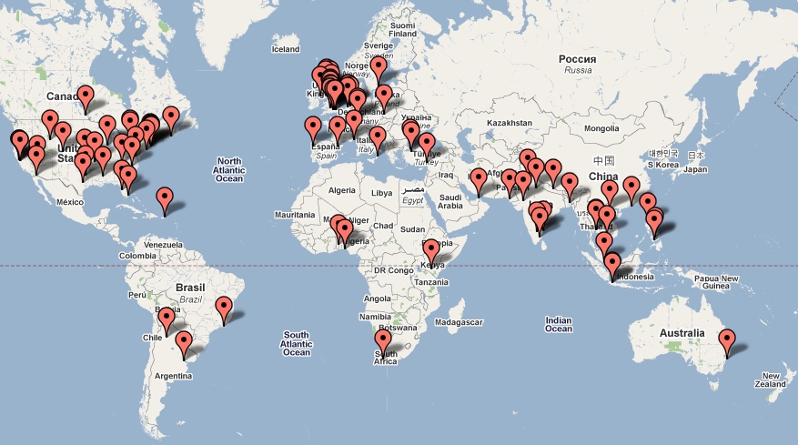 Recent visitor map